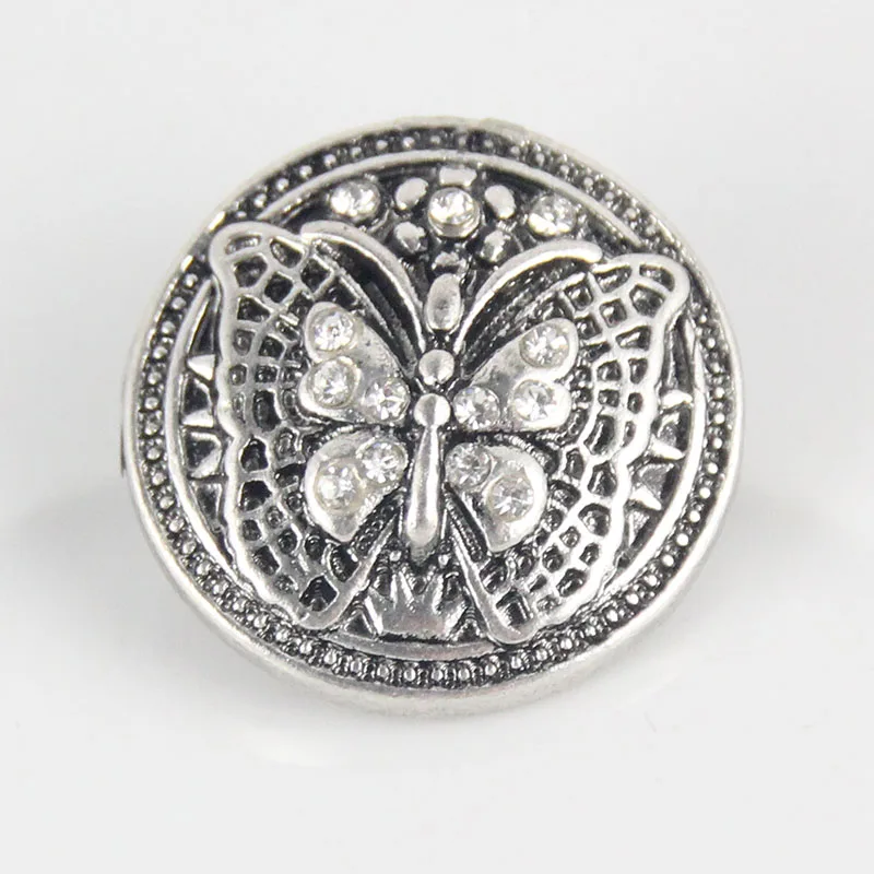 

Fashion beauty Butterfly 18MM snap buttons fit snap bracelet snap jewelry wholesale KZ1220