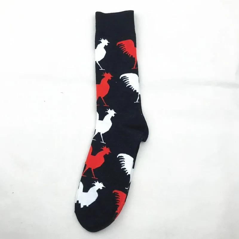 peonfly осенью мультфильм животное фламинго петух схеме смешные носки теплые цветные хлопок мужчин моды печати оставляет полоса решетки разноцветные носки мужские короткие уличный стиль новинки носочки
