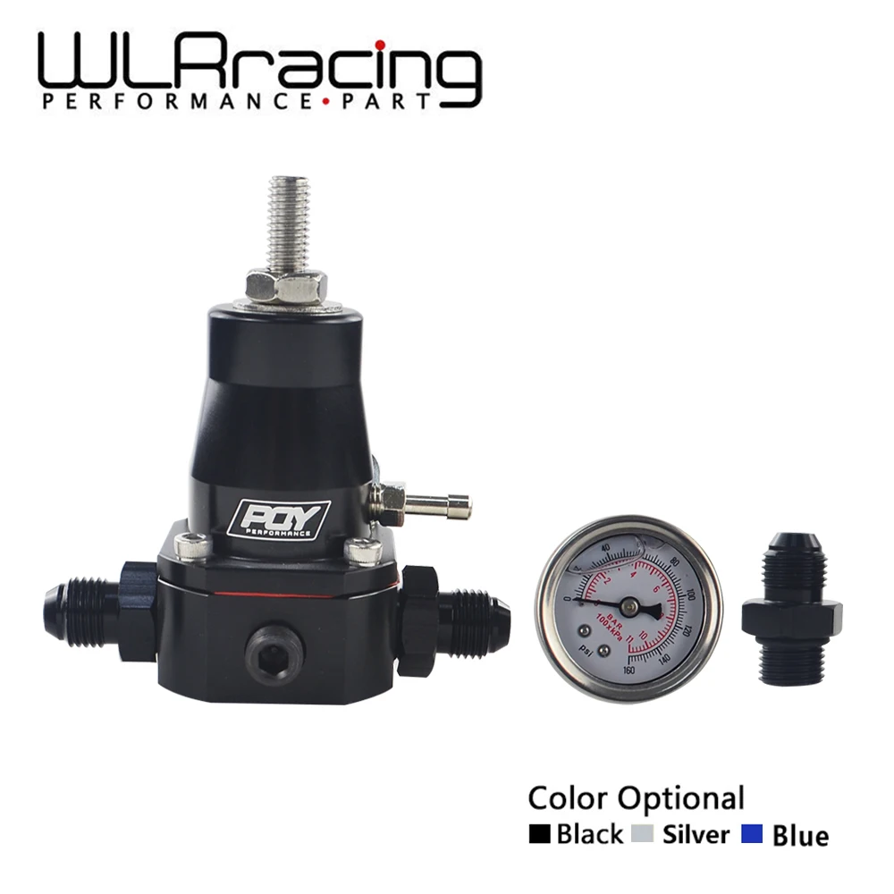 WLR RACING UNIVERSAL FUEL PRESSURE REGULATOR + GAUGE + AN6 FITTING 30