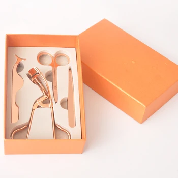 

4pcs/set false eyelash tweezers eyelash curler eyelash applicator fake 3D mink eye lash scissor faux cils lift accessories tools