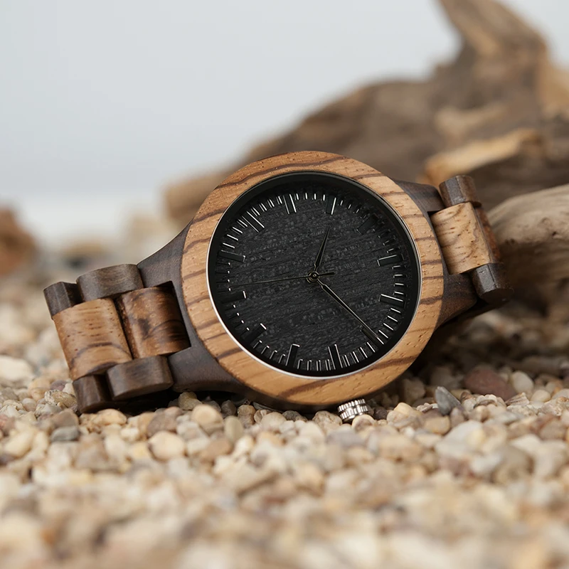 BOBO BIRD LD30 Vintage Zebra Wood Men Watch Charm Top Sale Quartz Wristwatches with Custom Logo 2017 in Gift Case