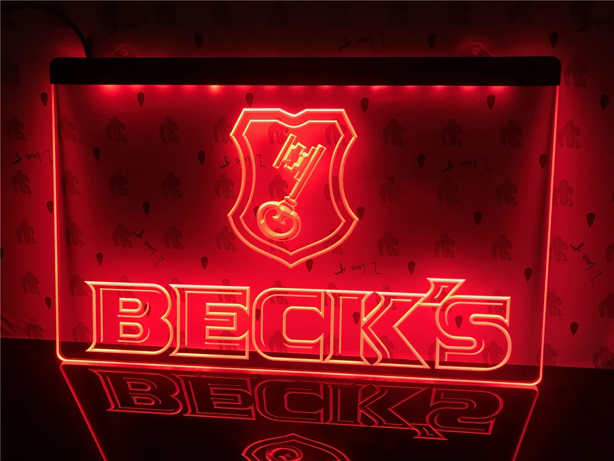 Пивной знак Becks A029 световая реклама | Дом и сад