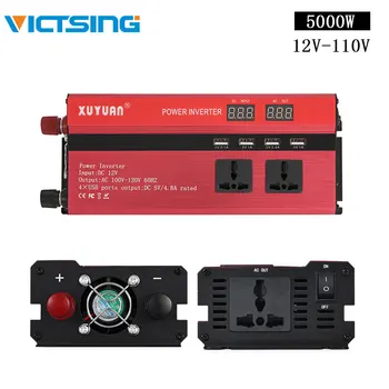 

VicTsing Car Power Inverter 5000W DC 12V to AC 110V 4 USB Ports 2 Sockets Portable Power Inverter Charger 12V-110V Vehicle