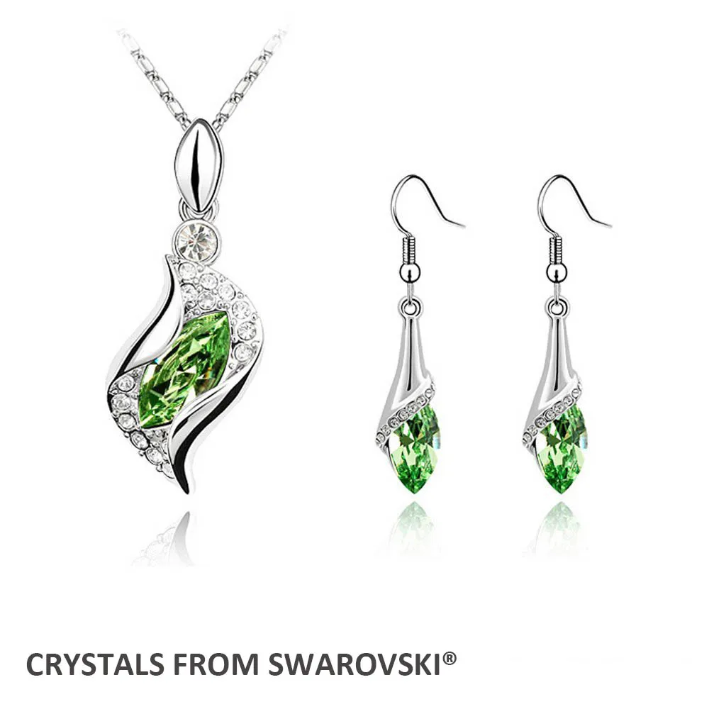 

2015 hot sale style Wedding jewelry sets drop necklace earrings set Crystals from Swarovski Christmas Gift