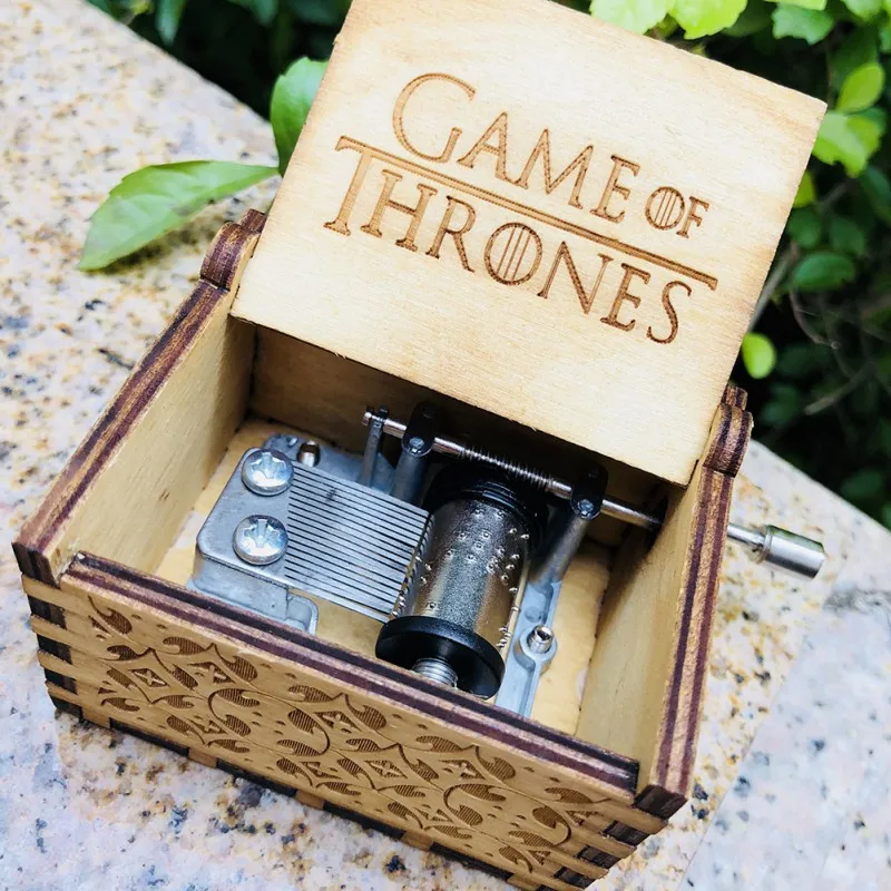 

Game of Thrones Music Box Antique Carved Wooden Hand Crank Music Boxs Castle in the Sky Music Box Birthday Gift