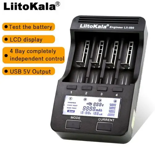 Liitokala lii500 ЖК-дисплей 3.7 В/1.2 В AA/aaa18650/26650/16340 Батарея Зарядное устройство с экраном 18650 зарядное устройство