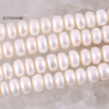 

Free Shipping 6-7mm Loose Beads 100% Natural White Pearl 1 Strings 14" D006