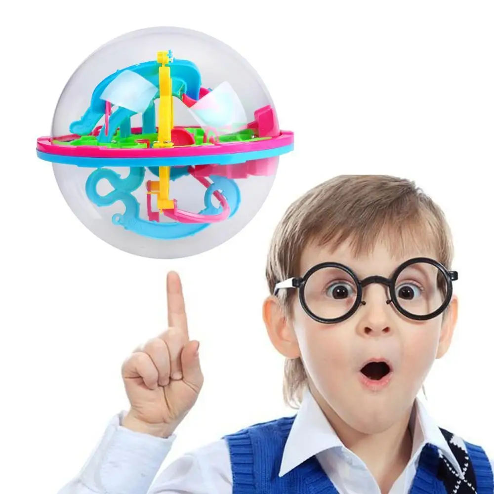 Kids 3D 100 Barriers Large Intellect Ball Balance Maze Game Educational Toy Gift (6)