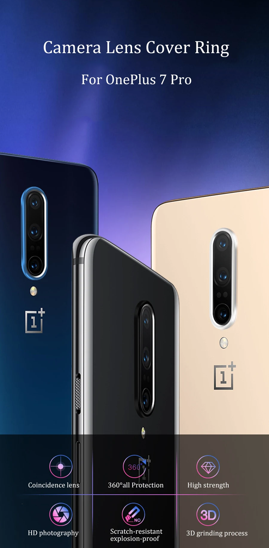 Закаленное стекло для OnePlus 7 Pro 6T 6 защитная пленка для экрана для One Plus 7Pro 6T Защитная стеклянная крышка для объектива камеры Чехол