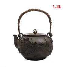 Чугунные Чай горшок набор японский Чай горшок Tetsubin чайник кунг-фу Посуда для напитков Нержавеющая сталь фильтр Дракон и Феникс Чай чайник 1.2l