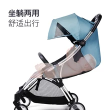Высококачественная детская коляска весом 6 кг может сидеть и лежать сложить четыре колеса с подшипником Ширина сиденья 34 см можно на борт самолета коляски