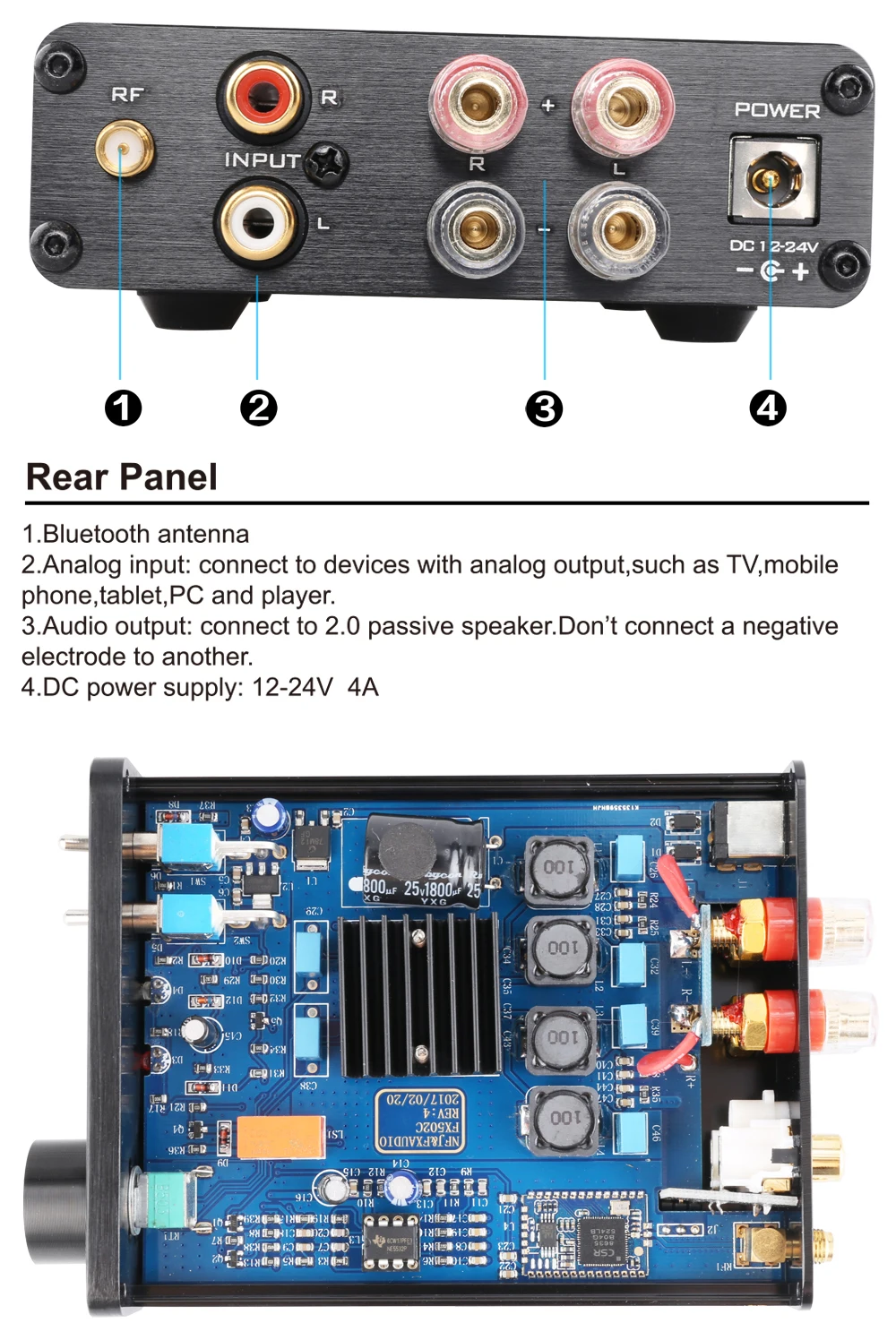 NFJ и FXAUDIO FX502C Мини Bluetooth 4,0 аудио цифровой Мощность усилитель TPA3116D2 CSR8635 домашний профессиональный усилитель