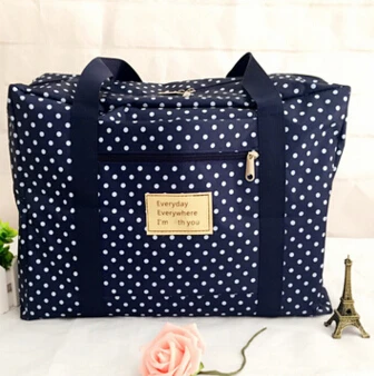 Можно установить чехол на колесиках в Корейском стиле, Портативная сумка для багажа, водонепроницаемая дорожная сумка в полоску, женская сумка на плечо - Цвет: Синий
