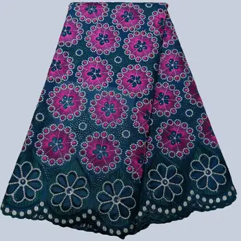 

New arrivals swiss voile lace in switzerland 100% cotton fabric african swiss voile lace high quality with Rhinestones XDR17