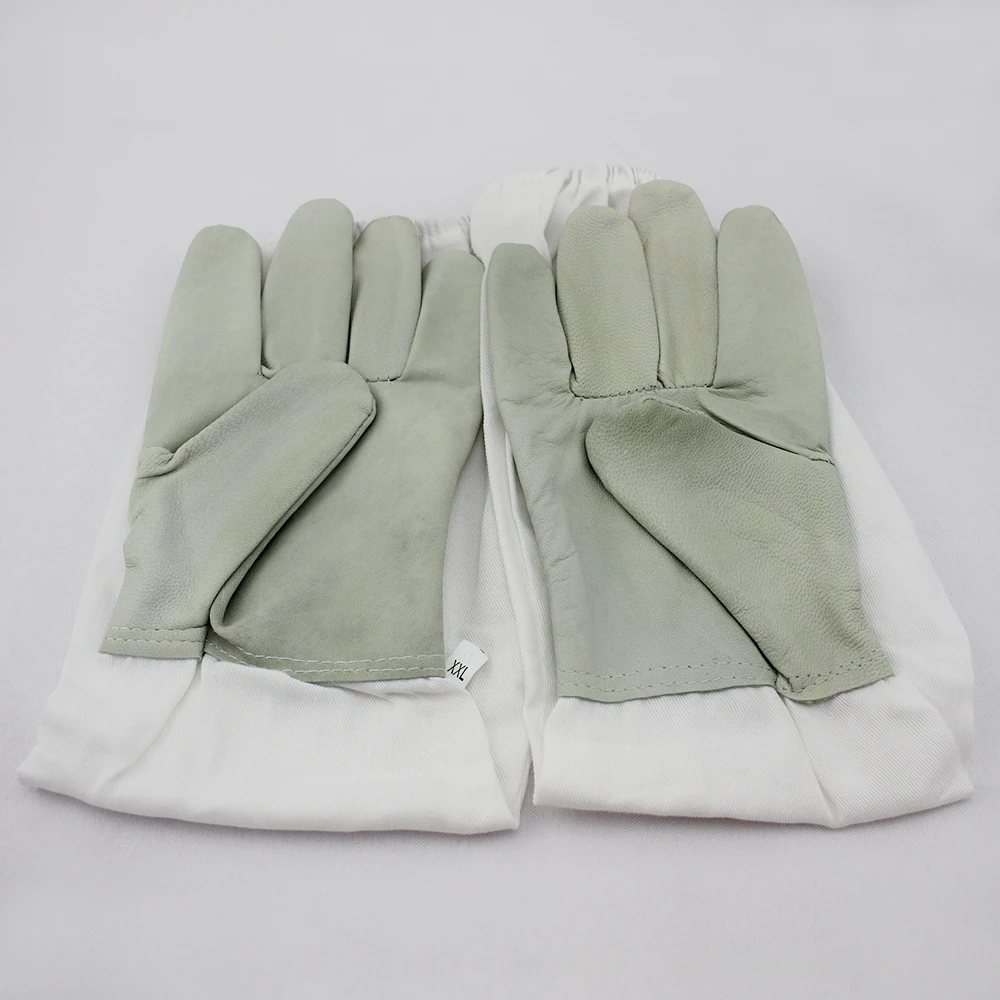 A Pair Protective Beekeeping Gloves Goatskin Beekeeping tool Breathable Soft Material Bee Tools Universal Model hive tool  (4)
