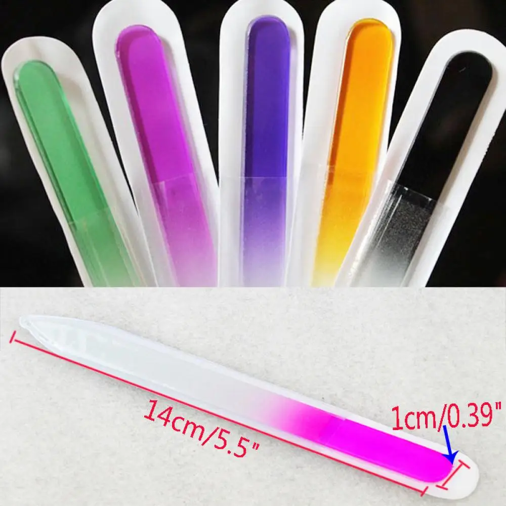 

2PCS Crystal Glass Nail Files Buffer Buffers Slim Grit Artificial File Manicure Cuticle Remover Nail Art Tools Accessories Drop