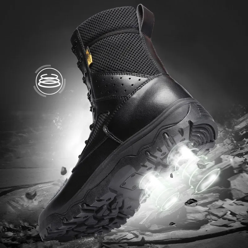 Summer Ultra Light Tactical Training Military Combat Boots Outdoor Hiking Camping Hunt High Top Non-slip Breathable Army Shoes