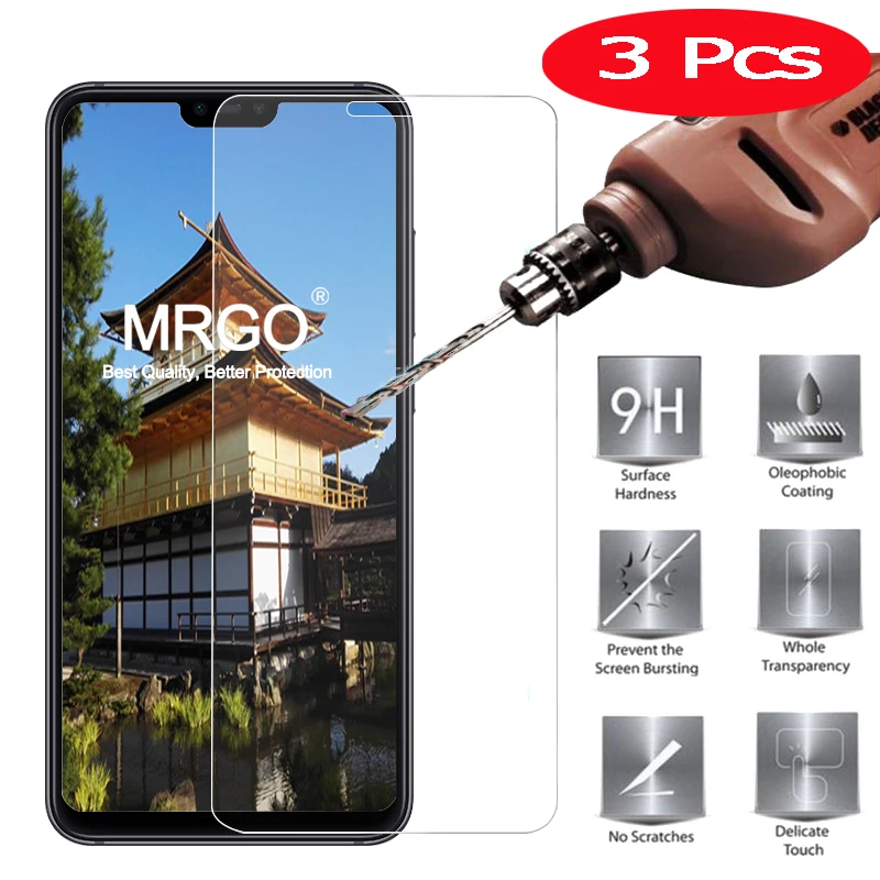 3 шт закаленное стекло для Xiaomi Mi 8 Lite защита экрана 9H 2.5D Защитное телефона