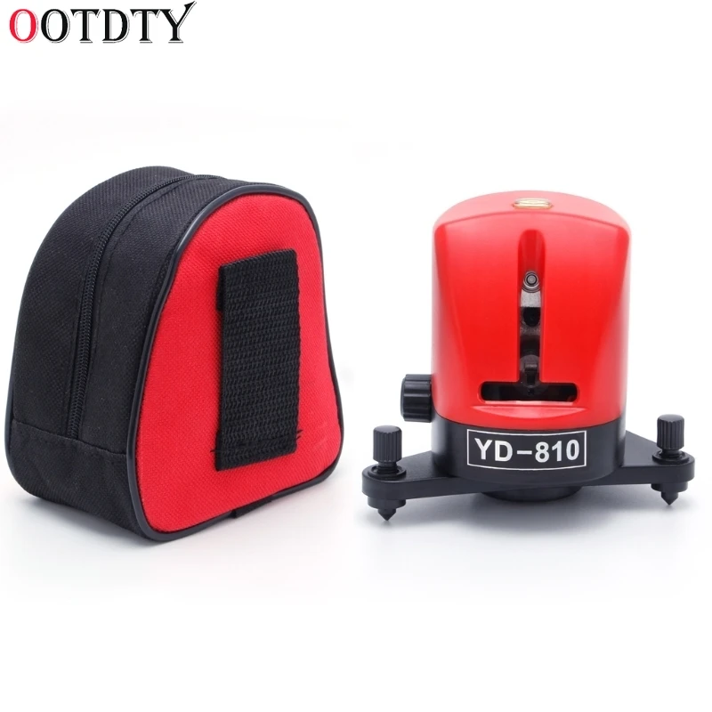 OOTDTY YD-810 360 Degree Self-leveling Cross Red Laser Level Wave Length 635nm 1V1H Red 2 Line 1 Point Mini Portable Instrument