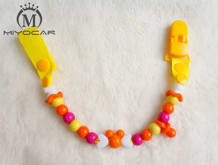 MIYOCAR Baby safe colorful funny beads hand made pacifier chain