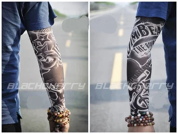 

20 kinds buy 1 get 1 free Rock Arm Warmers fingerless gloves pulseiras de couro hand warmer UV sleeve tattoo punk metal