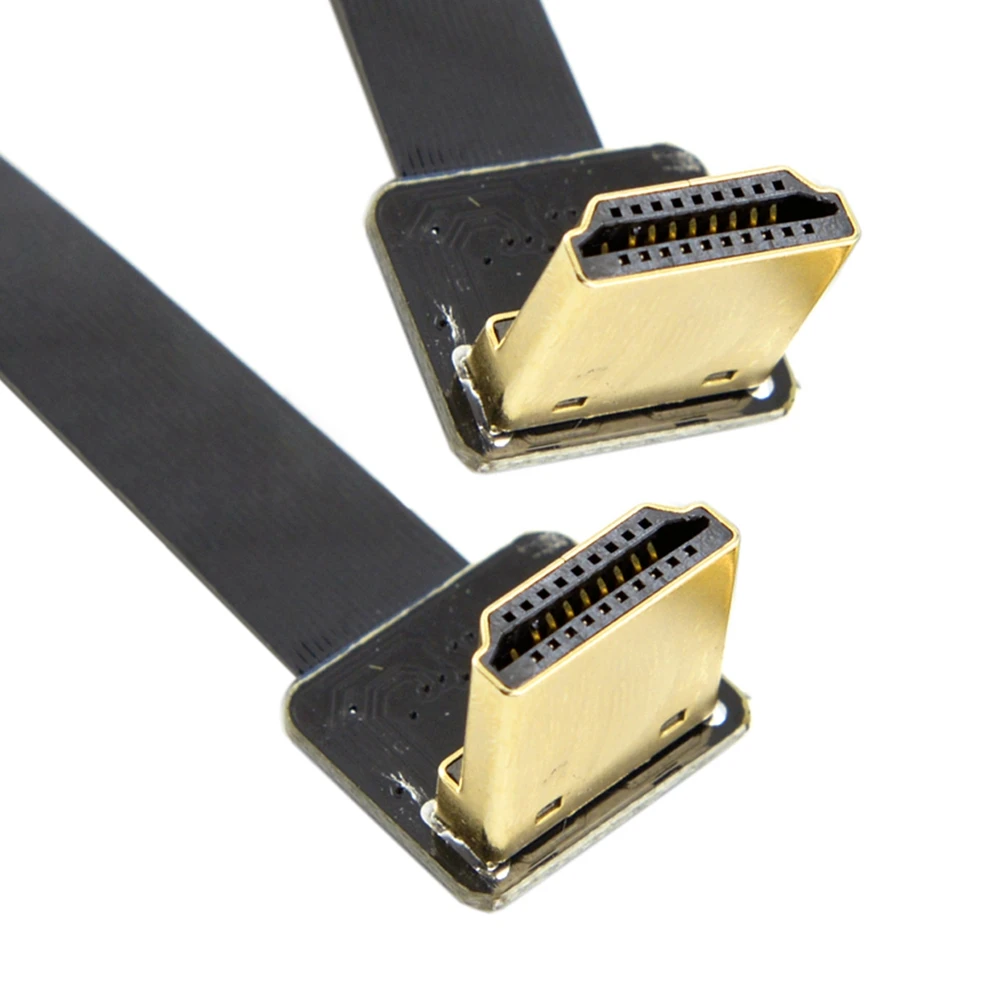 MLLSE FPV 90D Dual Down Angled HDMI Type A Male to Male HDTV FPC Flat Cable 0.5M AA4072in HDMI