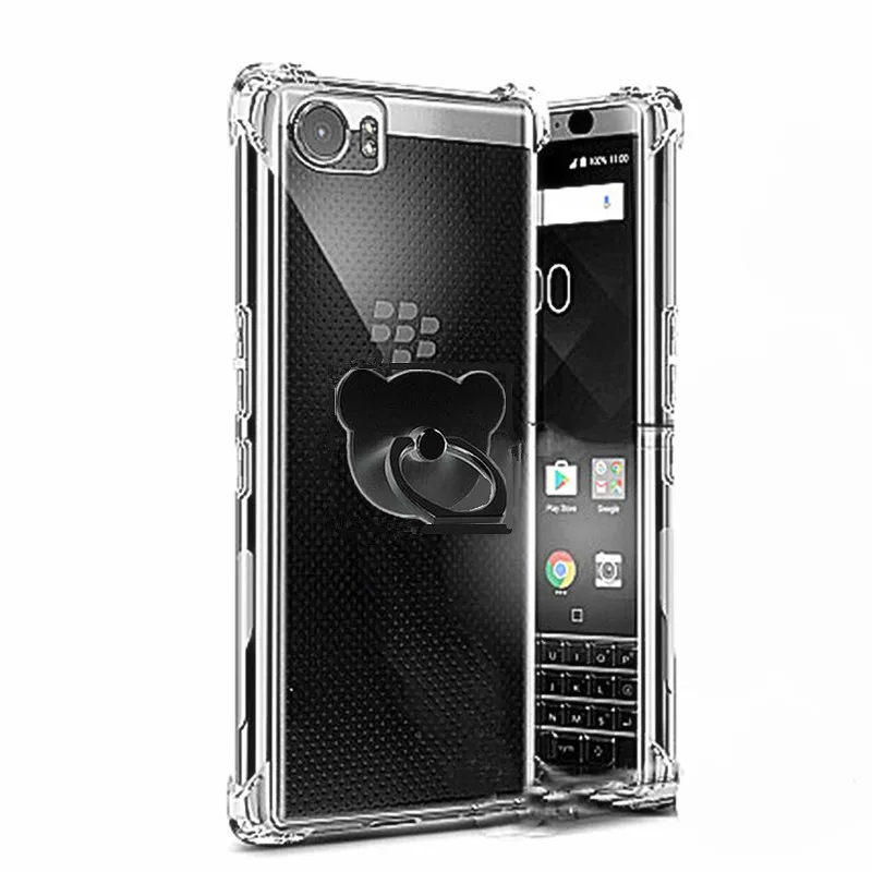 Four Angles Anti-Knock Ring Holder Transparent Soft TPU Case for Blackerry DTEK30 DTEK70 Keyone Key 2 Motion Phone Shell Cover |
