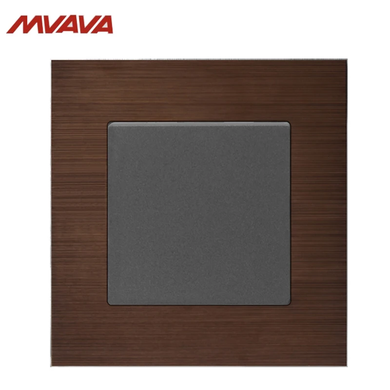 

MVAVA 1 Gang 1/2 Way Light Control Switch EU/UK Standard Wall Decorative Push Button Luxury Alumimum Brushed Panel Free Shipping