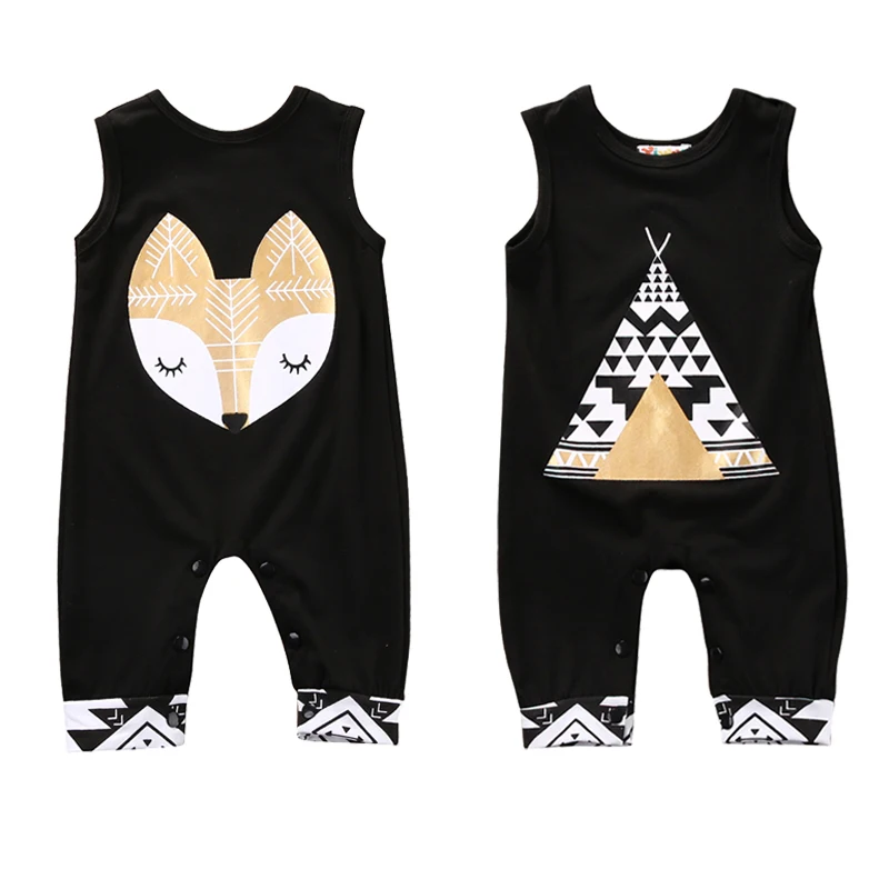 

Retail In the summer the new children's clothing hot style male and female baby sleeveless jumpsuits ins trend pattern