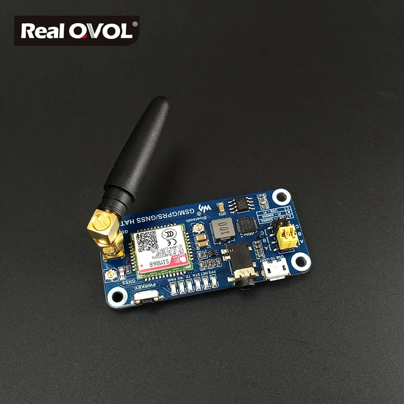 

GSM/GPRS/GNSS/Bluetooth 3.0 HAT for Raspberry Pi 2B/3B/Zero/Zero W, Support SMS, phone call,email, onboard USB to UART converter