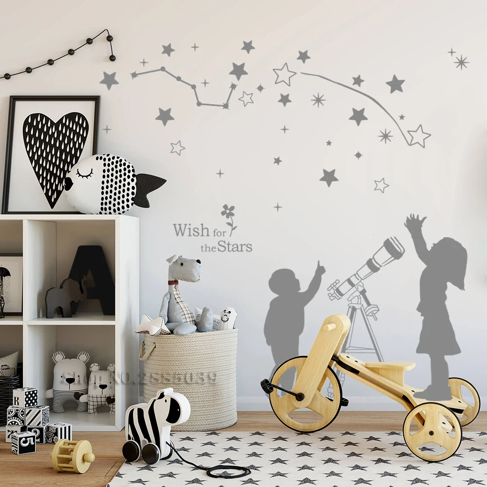 

Stars Wall Stickers For Kids Room Art Constellation Wall Decals Vinyl Home Decor DIY Handmade Baby Nursery Decorative New LC510