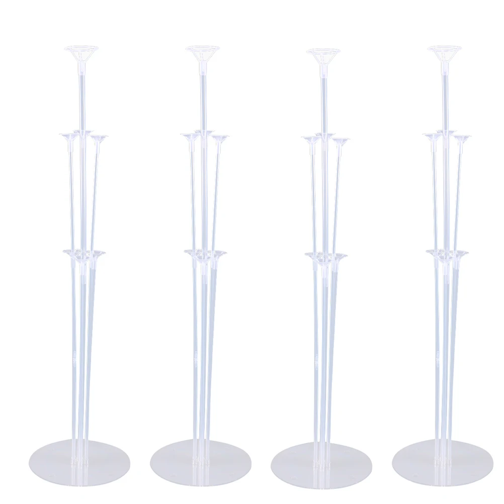 

4pcs Transparent Durable Reusable Balloon Stand Kit Table Balloon Stand Balloon Support Holder Balloon Holder for Party Wedding