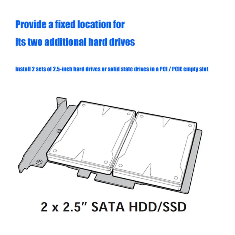 2,5-дюймовый жесткий диск кронштейн для рабочего стола, PCI-e слот для карт памяти жесткого диска HDD/SSD жесткий диск коробка Расширенная металлическая скоба SSD адаптеры для сим-карт