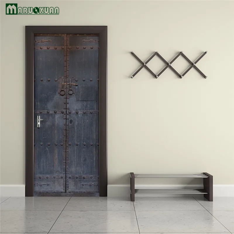 maruoxuan 3d vecchia porta di legno porta stickers adesivi camera da letto soggiorno bagno adesivi per