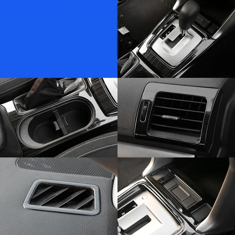 

Stainless Steel Black Center Console Gear Cup Air Outlet Decorated Frame Cover For Subaru Forester 2013 14 15 16 17 2018 AA475