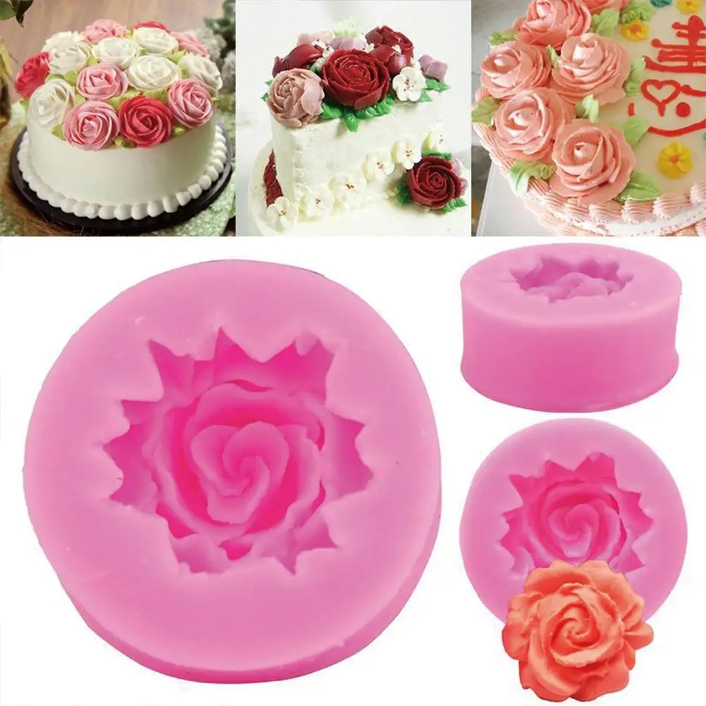 3D форма цветка розы, силиконовая форма мыла, форма шоколадного торта, форма ручной работы, украшение торта мастикой, силиконовая форма для изготовления мыла