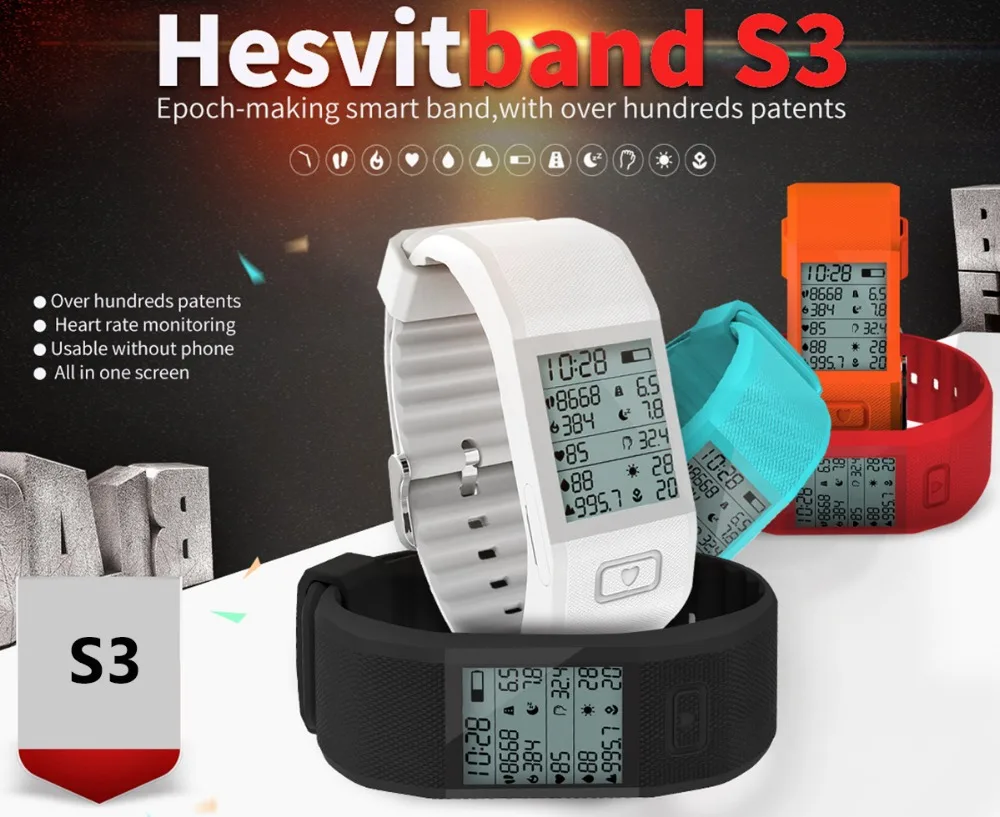 Hesvit S3 Smart Wristband Wrist Temperature Tracking Wristband Heart