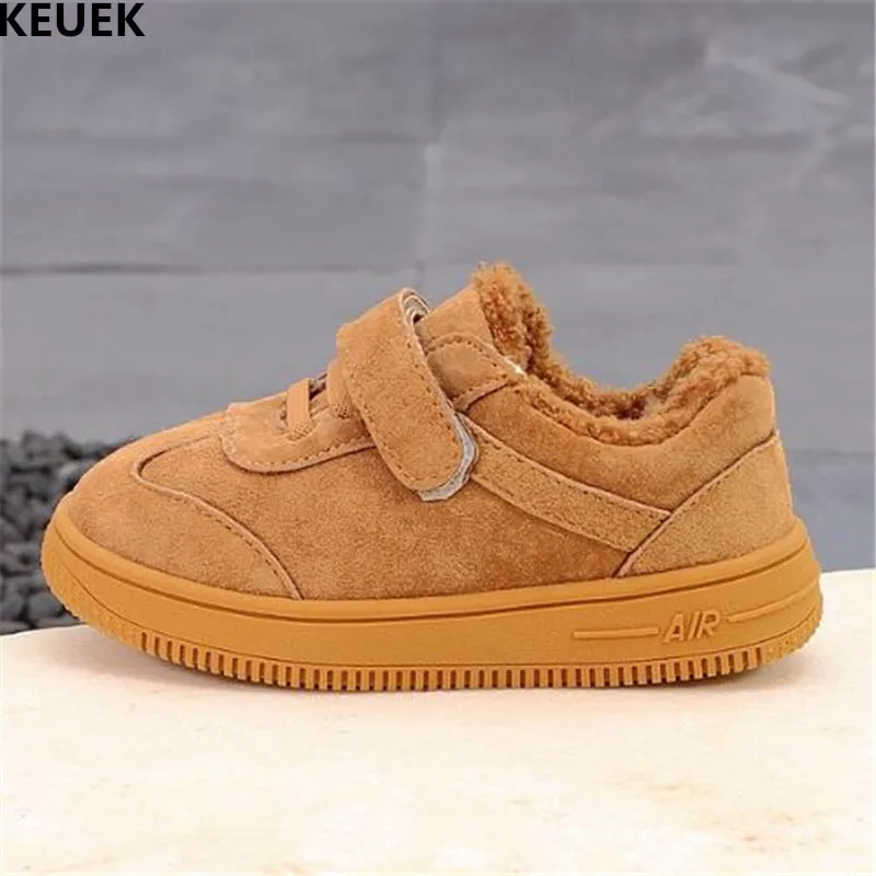 

2018 New Cotton Sneakers Children Shoes Baby Thick Plush Warm Toddler Shoes Kids Boys Genuine Leather Sports Flats 03