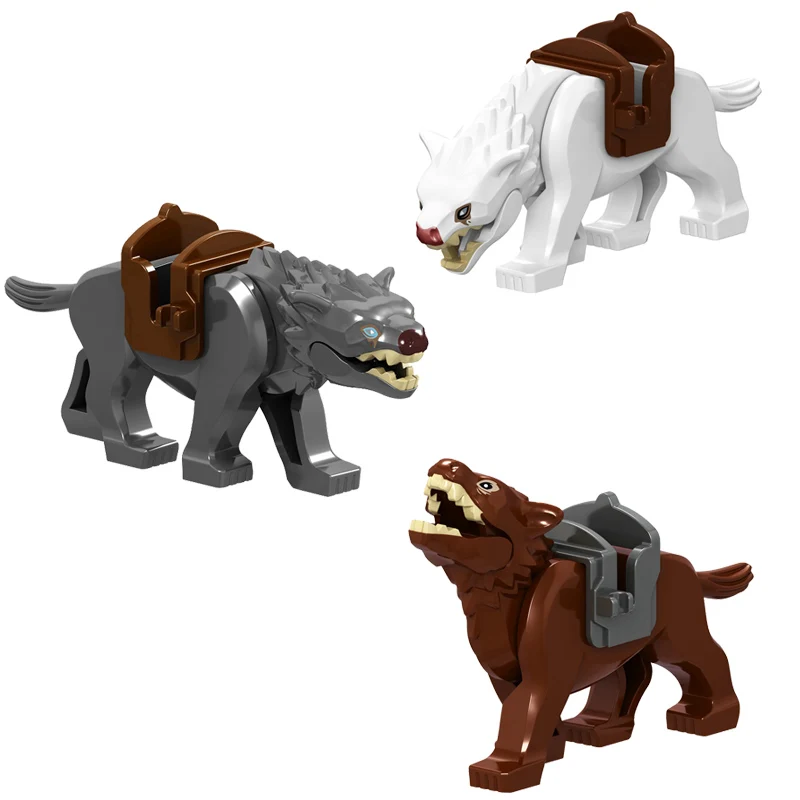 

New Single Sale Legoingly Rings Figures toy Wolf Knight Wolf Horse Wolf Model Bricks Building Blocks Bricks Action Gift Toys