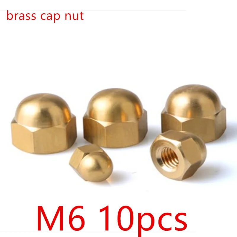 10pcs DIN1587 brass Acorn Nuts M6 Bronze Brass Cap Nut Acorn Dome Head