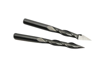 

5Pcs 4mm 30 degree 0.5mm Tungsten Carbide Two/Double Flutes Spiral Engraving Bits