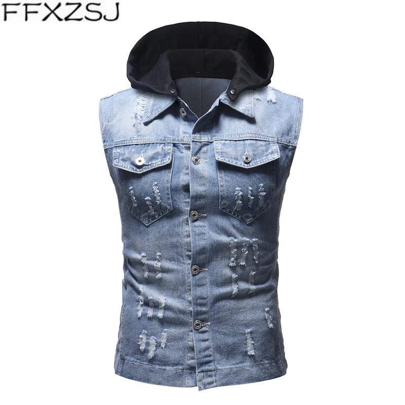 FFXZSJ бренд 2019 мужская одежда jaqueta masculina осень зима рубашка ВИНТАЖНАЯ ДЖИНСОВАЯ