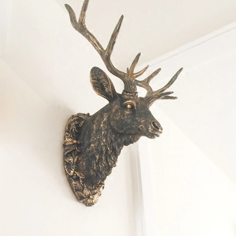 Limited Animal Deer Head Hanging On The Wall In Room Decoration font b buddha b font