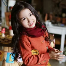 Модный детский шарф 130*40 см хлопок Бандана Хиджаб зимнее одеяло мультфильм Детская шерсть шаль из пашмины Обертывания шарфы