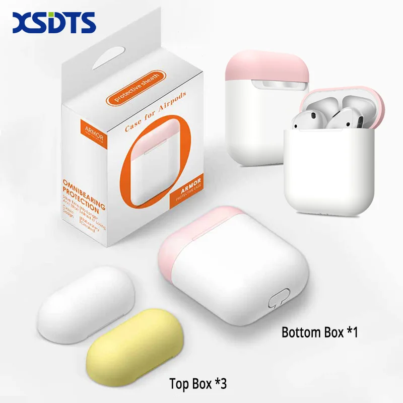 

XSDTS Silicone Case For Apple Airpods Soft TPU Cover Transparent Ultra Thin Protector Case Sleeve Pouch for Air pods Earphone