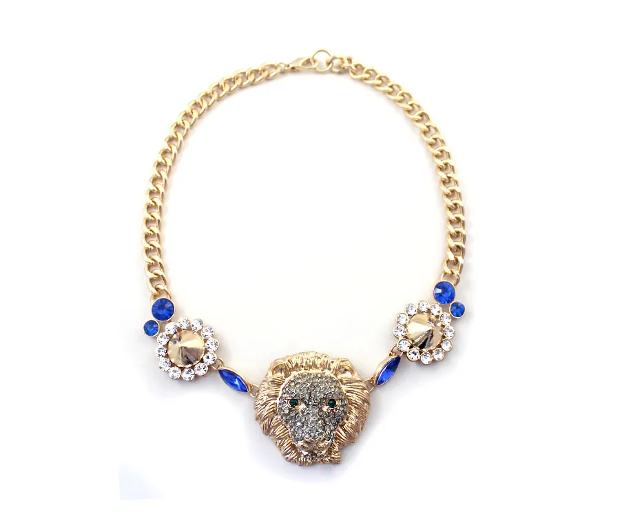 

fashion metal animal lion head necklace