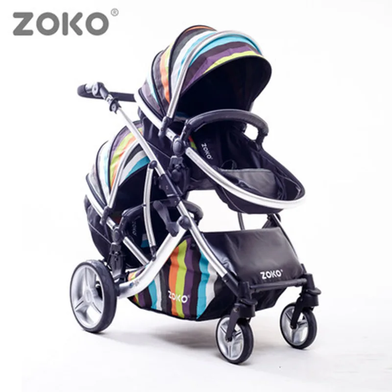 

Fashion Highview Twins Stroller for 0-3 Years Old Baby Sitting & Lying Down, Folding Pushchair for Two Kids, 2 Seats Pram