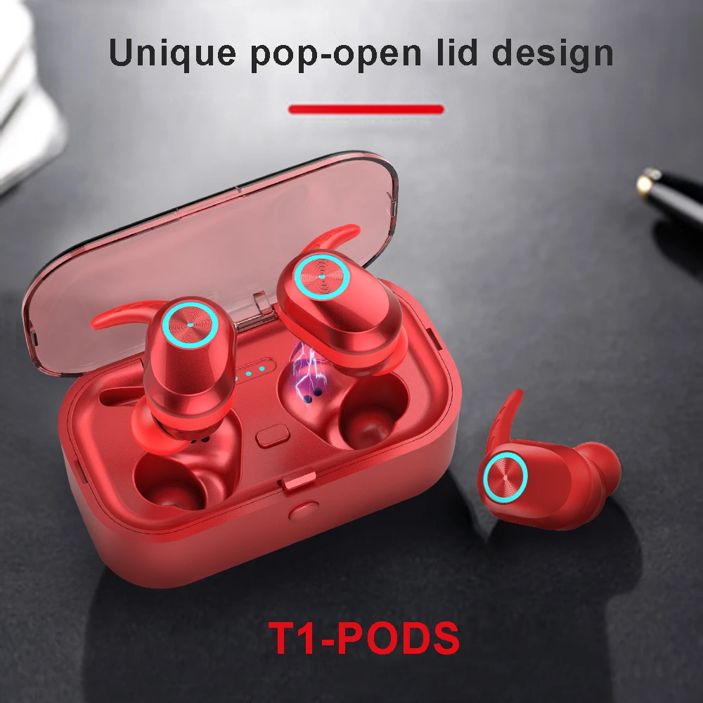 Новинка T1 Pods 5 0 беспроводные Bluetooth наушники гарнитура стерео беспроводная низкое