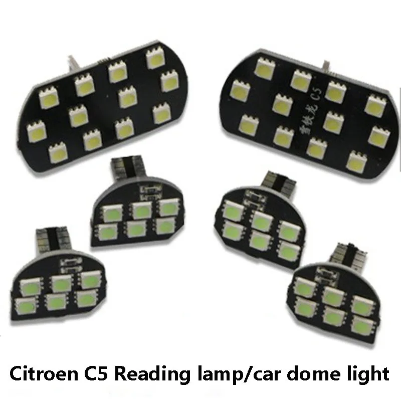 6 шт./компл. автомобиля led лампа для чтения светильник/светодиодные панели крыша светильник/светодиодные фары для автомобиля номер светильник автомобильный Стайлинг для Citroen C5