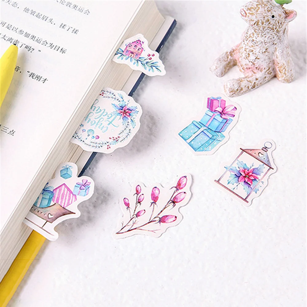 

46pcs Retro Christmas Diary Stickers Winter European Paper Sticker DIY Scrapbooking Album Decorations Packging Label Sticker New